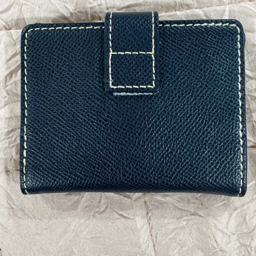 Dooney & Bourke Navy Leather Card Wallet - Picture 4 of 8